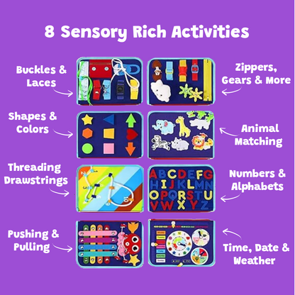 BOOZZYBABY® - 8 In 1 Montessori Busy Board